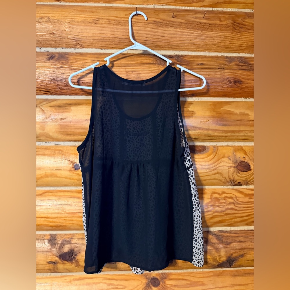 Chloe K Black and Cream Spotted Tank Top - Picture 6 of 9
